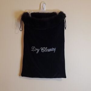 Black velvety faux fur Dry cleaning bag